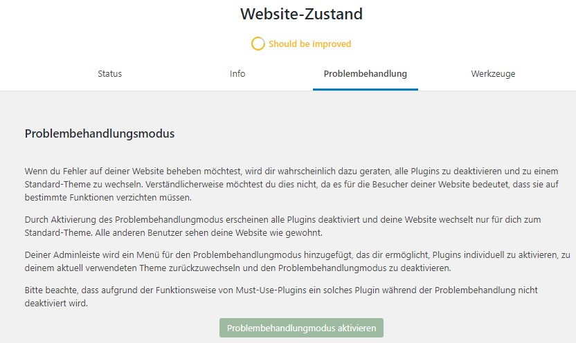 Website-Zustand