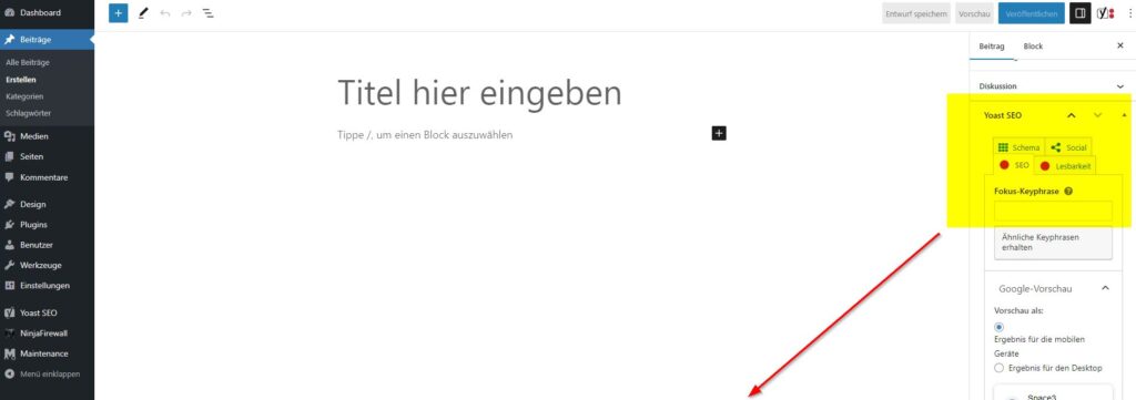 Verschwundene Meta Box z. B. von YOAST unter dem Beitrag wieder aktivieren