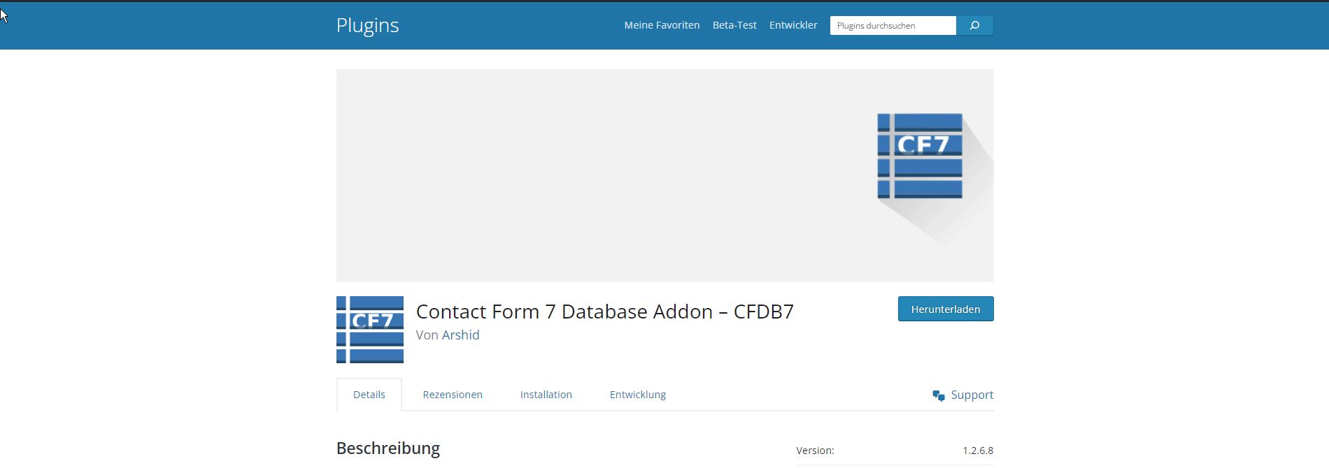 Contact Form 7 Database Addon – CFDB7 - ein Addon