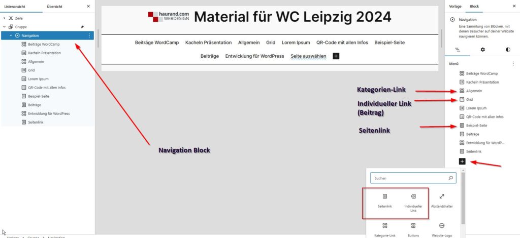 Tipps und Tricks zum Menü bei Block Themes (Navigation Block)