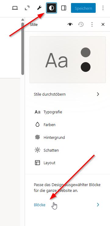Die Blöcke unter Stile