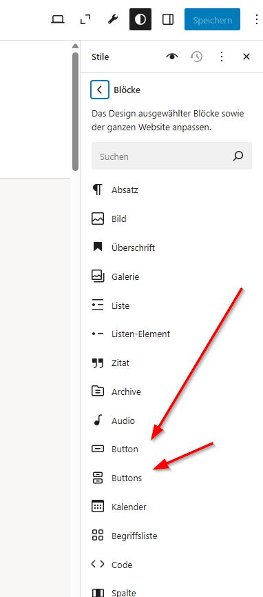 Die Blöcke Buttons und Button